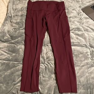 Burgundy lululemon leggings